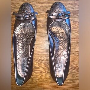 Salvatore Ferragamo Metallic Grey Flats